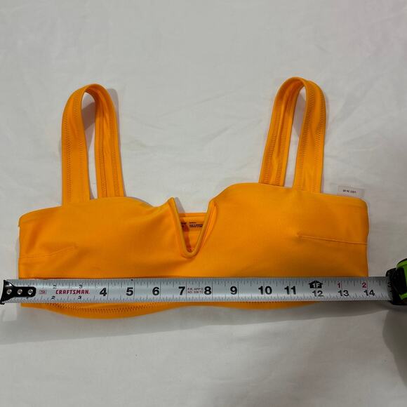 NWT Aerie Orange Medium 2 Piece Bathing Suit Set Swim Beach Summer Coverage - Picture 3 of 10